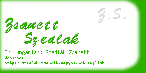 zsanett szedlak business card