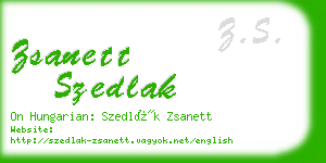 zsanett szedlak business card